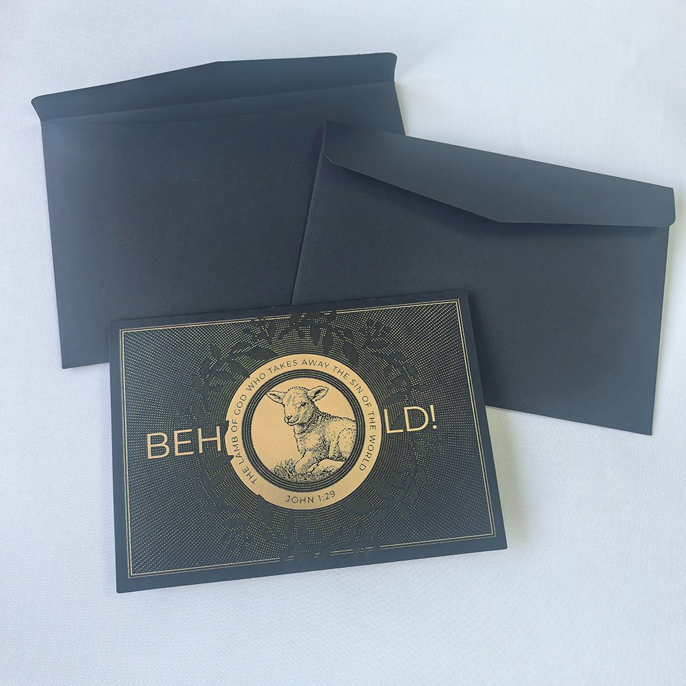 Folder Christmas Cards With Custom Design Envelope